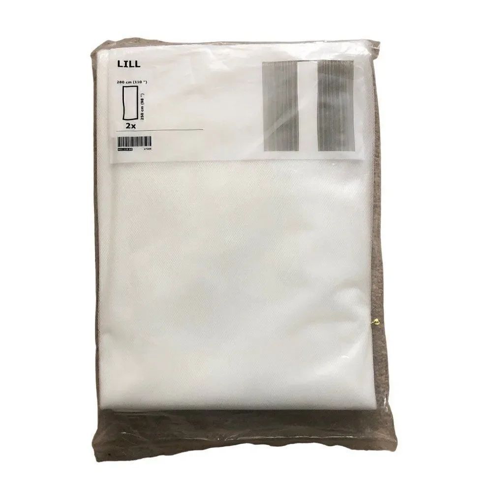 IKEA LILL Pair of White Mesh Curtains 17103 280cm x 250cm 110" x 98"